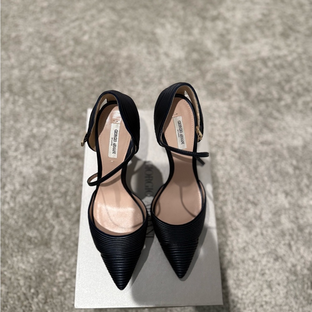 Giorgio Armani Black Strappy Heels